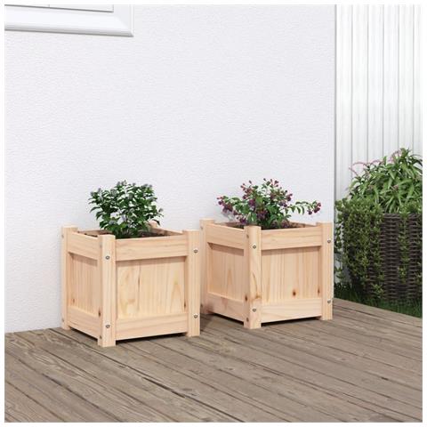 Fioriere Da Giardino 2 Pz In Legno Massello Di Pino - Foto 1