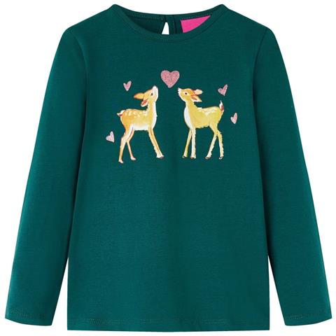 Maglietta Da Bambino A Maniche Lunghe Verde Scuro 128 - Foto 1