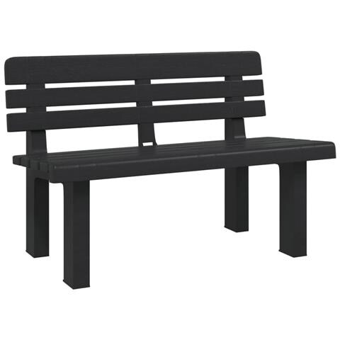 Panchina Da Giardino Antracite 110x52x71 Cm In Polipropilene - Foto 2