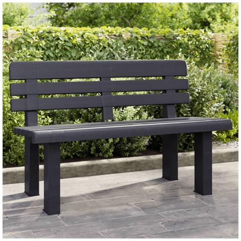 Panchina Da Giardino Antracite 110x52x71 Cm In Polipropilene - Foto 1