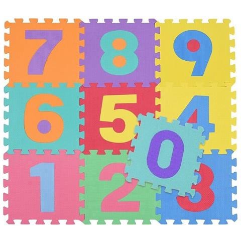 10 Tappetino Tappeto Puzzle Maxi Numeri Colorati Gioco Bambino 29.5cm Gomma Eva - Foto 1