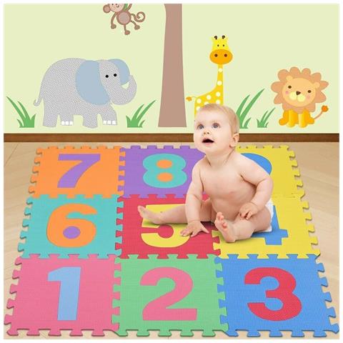 10 Tappetino Tappeto Puzzle Maxi Numeri Colorati Gioco Bambino 29.5cm Gomma Eva - Foto 2