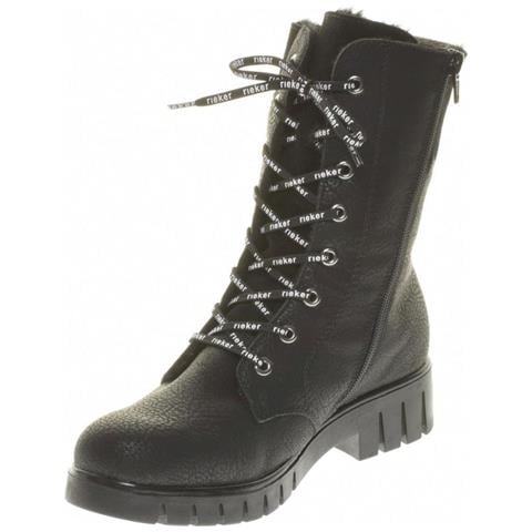 Black Casual Closed Ladies Mid Height Boots Stivaletti Pelle Sintetica Scarpe Donna Nero Eu 39, X2642-00 - Foto 3