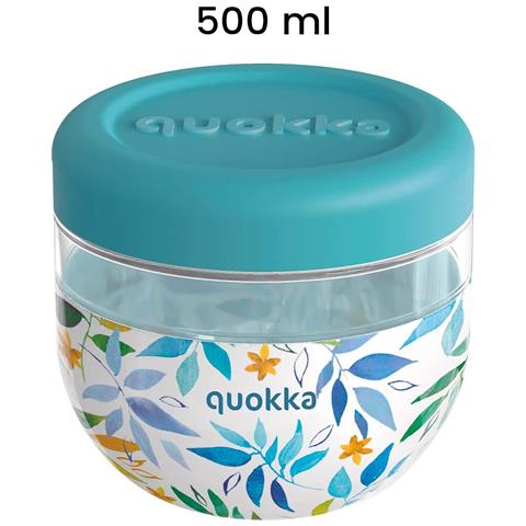 Contenitore Alimentare Con Motivo Foglie D'acquerello 500ml Con Coperchio, Multicolore - Foto 2