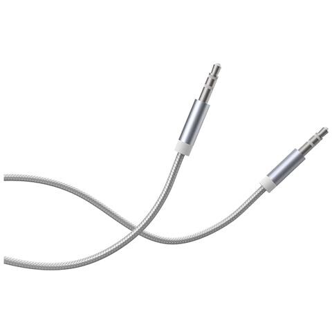Cavo Audio Da Jack 3,5 Mm A Jack 3,5 Mm Rinforzato In Nylon Intrecciato 3 M, Bianco - Foto 1