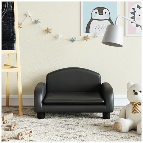 Divano Per Bambini Nero 50x40x30 Cm In Similpelle - Foto 1