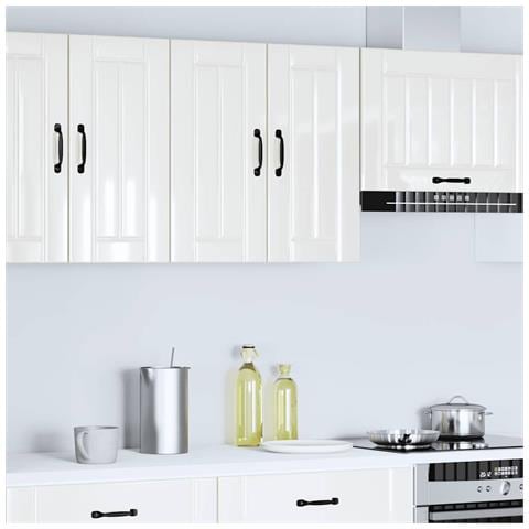 Pensile Da Cucina Lucca Bianco Lucido In Legno Multistrato - Foto 3