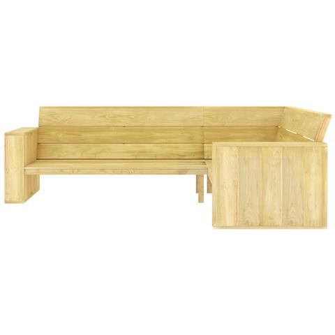 Panchina Angolare Da Giardino 239cm In Legno Di Pino Impregnato - Foto 1