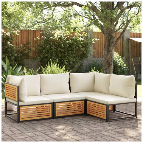 Lusso Casadino - Divano Da Giardino Senza Braccioli Con Cuscini Massello Acacia - Foto 2