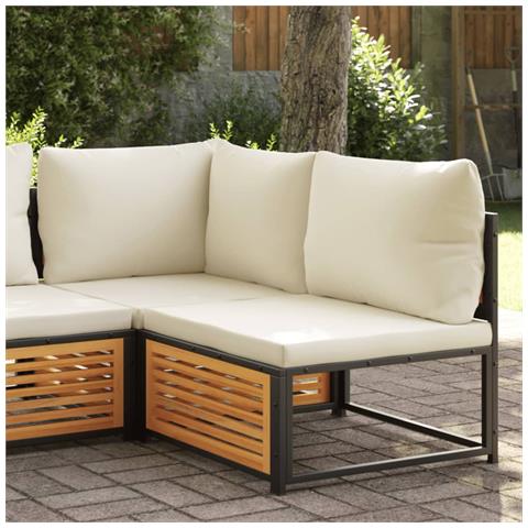 Lusso Casadino - Divano Da Giardino Senza Braccioli Con Cuscini Massello Acacia - Foto 8