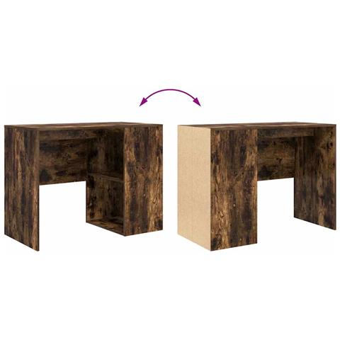 Scrivania Rovere Affumicato Legno Ingegnerizzato Media Scrivania - Foto 9