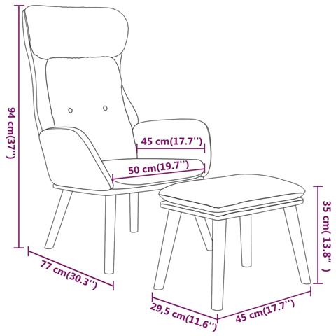 Poltrona Relax con Poggiapiedi Nero in Similpelle e Tessuto - Foto 8