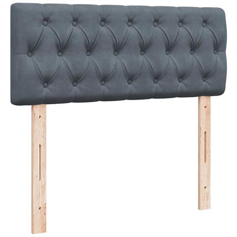 Pouf Letto con Materasso Grigio Scuro 120x190 cm Velluto - Foto 9