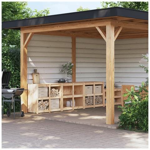 Mobili da Cucina da Esterno 3 pz in Legno Massello di Pino - Foto 2