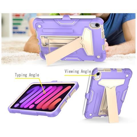 Custodia Per Ipad Mini 6 8.3"" Con Supporto E Alloggiamento Per Stilo Viola - Foto 2