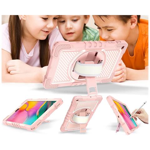 Custodia Per Samsung Galaxy Tab A 8.0"" Con Tracolla Rosa - Foto 5