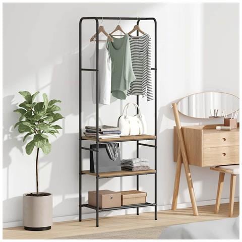 Ripiano per vestiti con mensole rovere artigianale - Foto 2