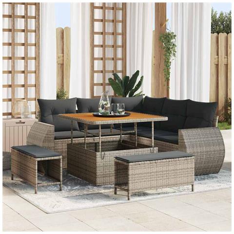Set Divano da Giardino 8 pcs Grigio 100 x 100 x 71 cm - Foto 2