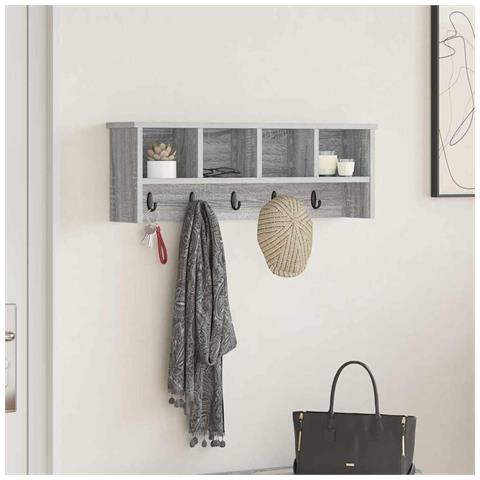 Appendiabiti a muro Grigio sonoma 75 x 16 x 26 cm - Foto 2