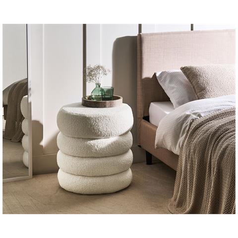 Pouf Sumpter Bouclé Bianco Sporco - Foto 1