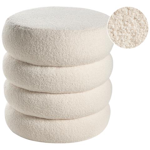 Pouf Sumpter Bouclé Bianco Sporco - Foto 2