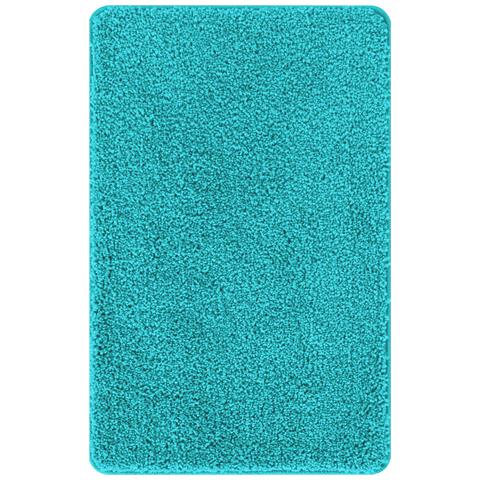 Tappetino da bagno rettangolare turchese 50x80 cm in polipropilene antiscivolo - Foto 1