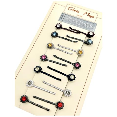 Confezione Da 14 Mini Forcine Per Capelli, Rotonde E Cristalli Assortiti Sw - Foto 1