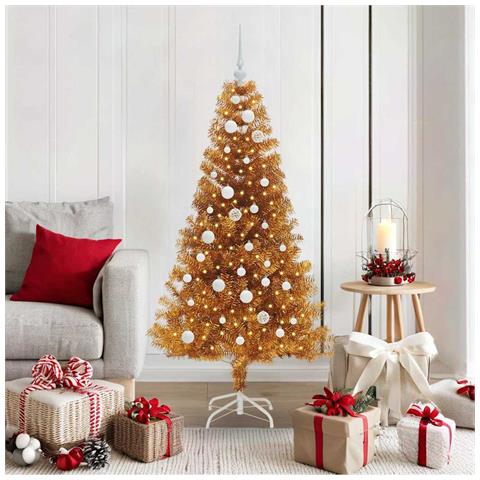 Albero di Natale con 150 LED con supporto Oro 150 cm PET - Foto 2