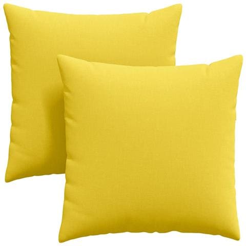 Cuscini da Divano 2 pcs Giallo Chiaro 60 x 60 cm Tessuto - Foto 1