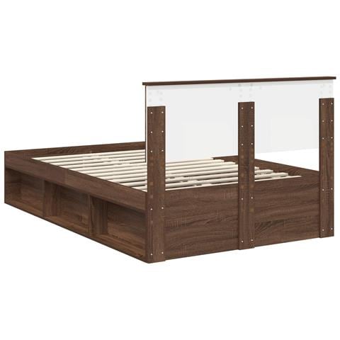 Struttura del letto Rovere Marrone 120 x 190 cm Pino massello - Foto 9