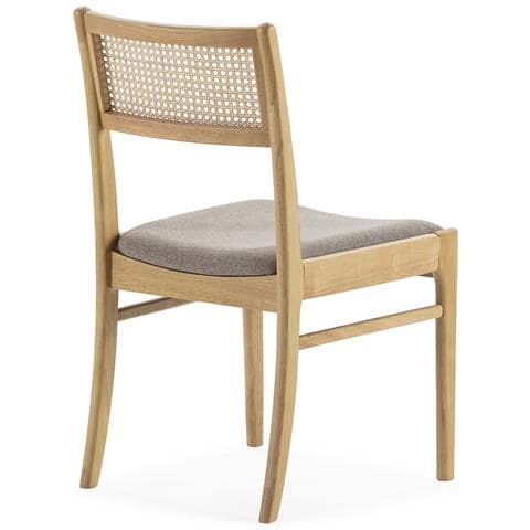 Set Di 2 Sedie Vilma Colore Rovere, Legno Massello E Rattan Naturale - Foto 6