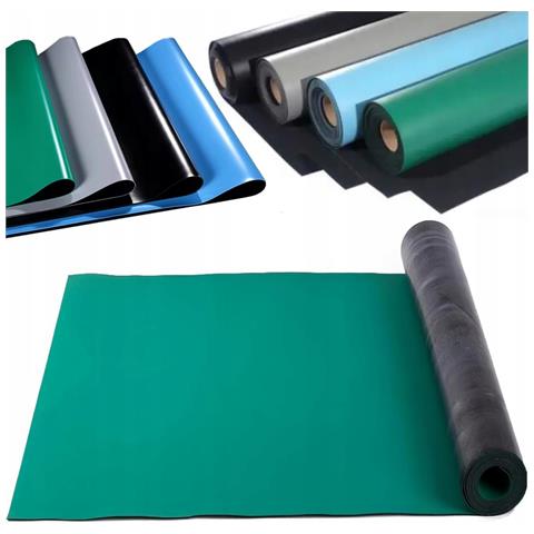 Mata Antistatica Esd Verde 1.2m X 10m Spessore 2mm - Protezione Elettrostatica | Gomma Naturale, Resistenza Chimica | Uso Industriale - Foto 1