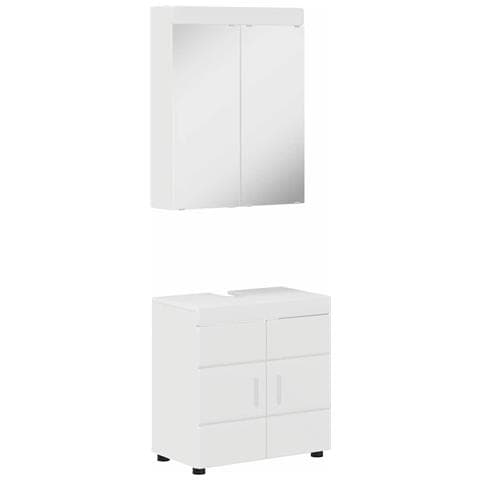 Set di mobili per il bagno con lo scaffale TULUM Bianco Lucido - Foto 1