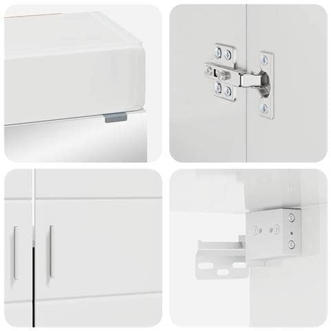 Set di mobili per il bagno con lo scaffale TULUM Bianco Lucido - Foto 9