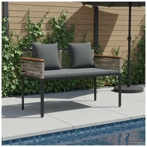 Panchina da esterno Grigio e Grigio Scuro 117 x 54 x 74.5 cm - Foto 2