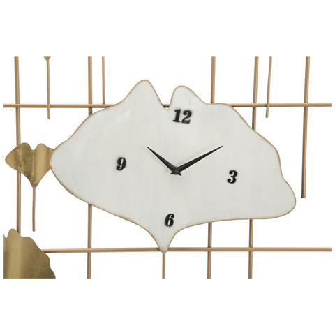 Orologio Da Parete Tow In Ferro Oro Con Foglie Di Ginkgo - Foto 2
