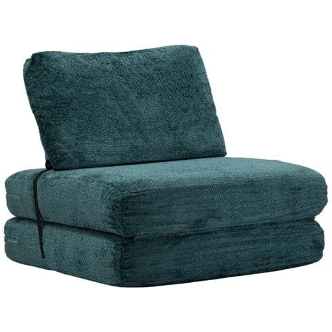 Poltrona Letto Faster In Poliestere Petrolio — Si Apre A 204x80 Cm - Foto 1