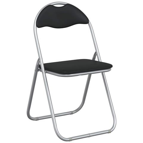 Sedia pieghevole 8 pcs Nero e Grigio 48 x 43,5 x 81 cm - Foto 1