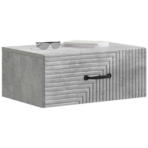 Mobiletto da notte a muro Grigio Cemento 49 x 34,5 x 20 cm - Foto 2