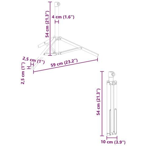Supporto Parasol Bianco Acciaio for 25-32 mm Pole - Foto 9