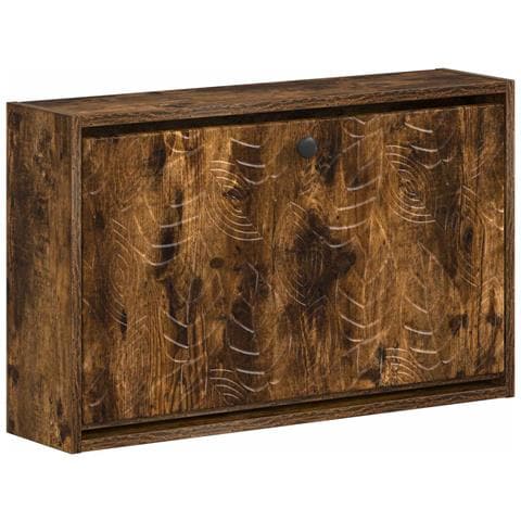 Mobiletto per Scarpe da Muro DELFT 71 x 17 x 43 cm Rovere Fumo - Foto 1