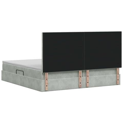 Letto con contenitore e materasso Grigio Chiaro 200 x 200 cm - Foto 9