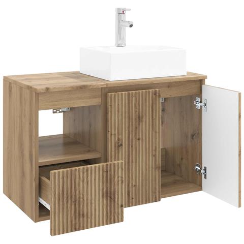 Set di mobili per il bagno 2 pz Rovere Artigianale - Foto 10