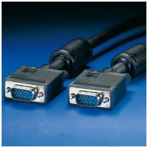 Cavo Vga Monitor 15 Poli Doppia Schermatura Ul2919 Maschio / Maschio Mt. 50 Con Filtro Di Ferrite Antidisturbo - Foto 1