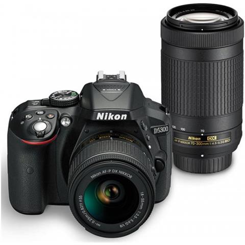 Fotocamera D5300 24,2 Mpx Display LCD Wi-Fi Colore Nero + KIT AFP 18-55 / 70-300 mm + SD8GB - Foto 1