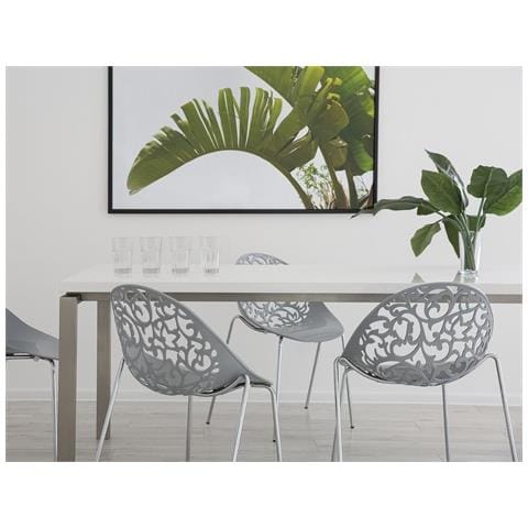 Set Di 4 Sedie Da Pranzo In Metallo E Plastica Grigia Mumford - Foto 2
