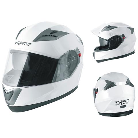 Casco Integrale Moto Scooter Visierino Parasole Touring Bianco Xl - Foto 1