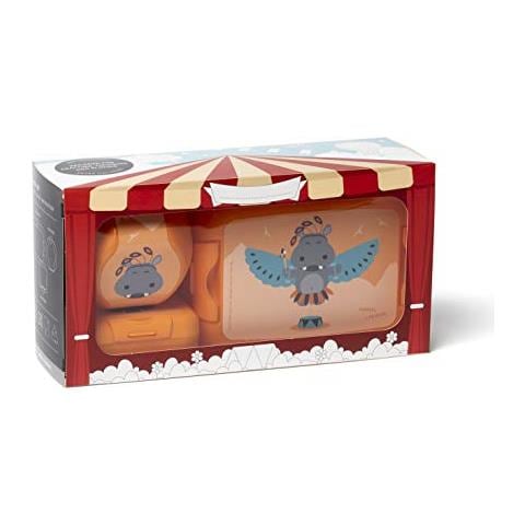 Amuse 3 Pezzi Lunch Box Set Regalo Carnevale Animali Con Chiusura A Clic, Polipropilene, Orange, 260x135x86 - Foto 1
