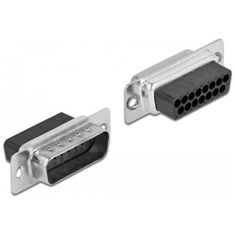 Kit di montaggio nero per adattatore D-Sub 15 pin maschio per RJ45 femmina - Foto 2