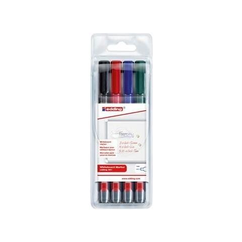 361 Evidenziatore 4 Pz Fibre Tip Nero, Blu, Verde, Rosso - Foto 2